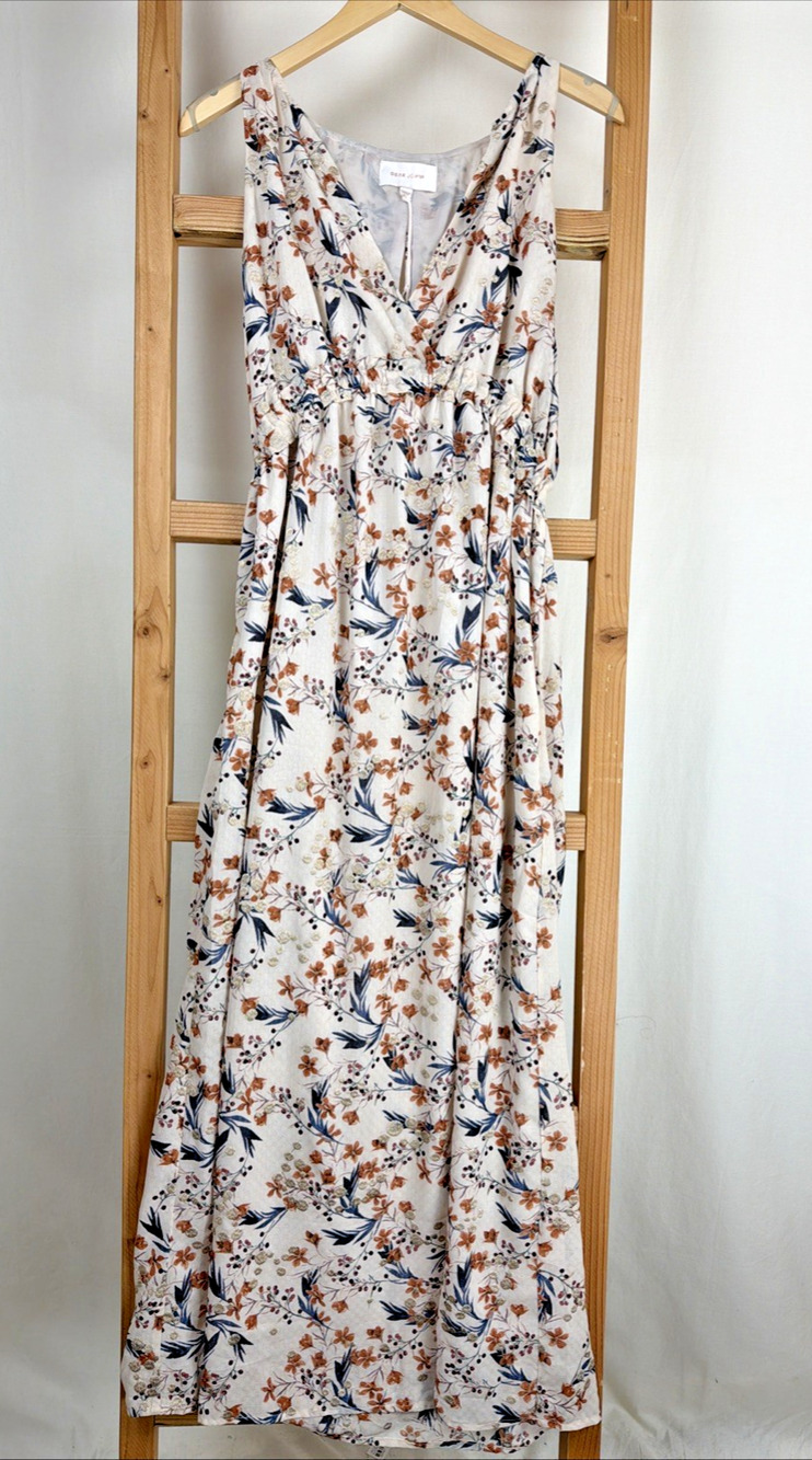 NWT Dear John Multicolor V Neck Empire Waist Sleeveless Dress #1089 XS